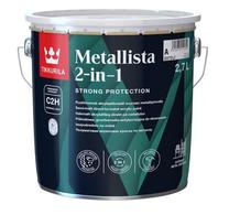 Emaliniai dažai, metalo konkstrukcijoms, apsaugant nuo korozijos Tikkurila Metallista, pusiau matinis, 2.7 l, balta sp.