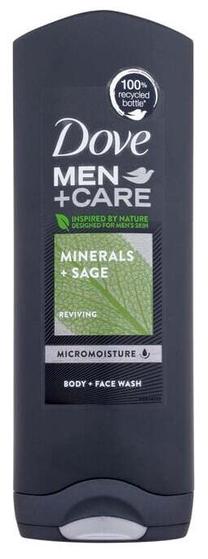 Kūno prausimosi želė vyrams Dove Men + Care Minerals Sage, 250 ml