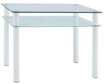 Stalas Modern Sono, skaidri sp./balta sp., 100 cm x 60 cm x 75 cm