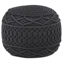 Pufas VLX Macrame Handmade 324005, antracito sp., 45 cm x 45 cm x 30 cm