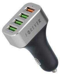 Automobilinis įkroviklis Forever, 4 x USB, juoda sp.