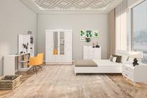 Miegamojo baldų komplektas Kalune Design Tango 610, vidaus, balta sp.