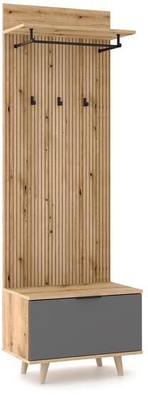 Drabužių kabykla Nordic D, 204 cm, ruda sp./pilka sp.