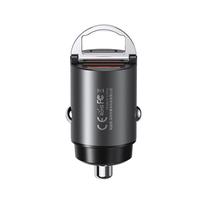 Automobilinis įkroviklis Remax RCC110 Mini, USB-C/USB-A, juoda sp./pilka sp., 30 W