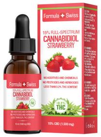 Kūno aliejus Formula Swiss Cannabidiol Strawberry Full Spectrum 15%, 10 ml