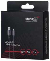 Vads Standart GT-XG110, Micro USB, 100 cm, melna krās.
