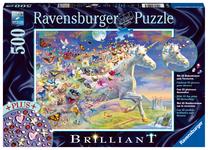 Пазл Ravensburger Unicorn and Butterflies, 4.9 см x 3.6 см, 500 шт., многоцветный