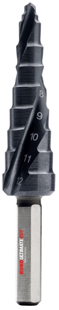 Pakopinis grąžtas Ruko Ultimatecut FlowStep 101650-9P, plienui/nerūdijantysis plienas/plastikas, hss, tri-flat, 5 mm x 6.6 cm