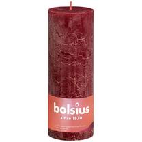 Žvakė, cilindrinė Bolsius Rustic Shine Velvet red, 85 h, raudona sp.