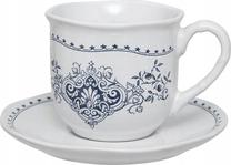 Puodelis su lėkštute Secret de Gourmet Cottage, mėlyna sp./balta sp., 0.180 l