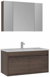 Vannas istabas mēbeļu komplekts Kalune Design Side 100 v3-638, valriekstu krās., 45 cm x 100 cm x 52 cm