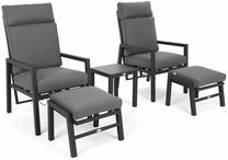 Lauko baldų komplektas Morton, pilkas, 2 vietų