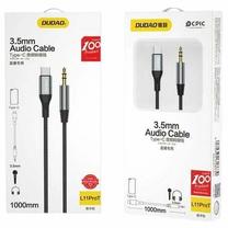 Провод Dudao L11PROT 3.5 mm Male, USB Type C Male, 1 м, серый цв.