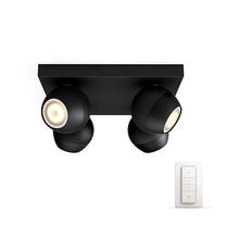 Šviestuvas lubų Philips Buckram 915005516601, GU10, 4 x 5.5 W, juoda sp. / juoda sp.