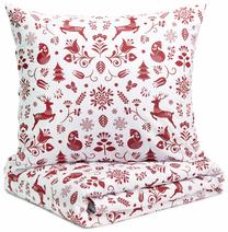 Kalėdinis patalynės užvalkalų komplektas Homla Deany 858333, baltas/raudonas, 200 x 220 cm
