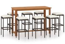 Āra mēbeļu komplekts VLX Garden Bar Set, krēmkrāsas krās./brūns krās., 8 sēdvietas