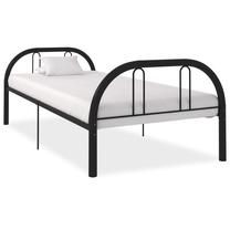 Lova viengulė VLX Metal 284676, 90 x 200 cm, juoda, be čiužinio, su grotelėmis