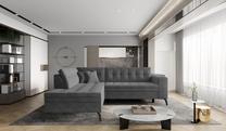 Kampinė sofa Lanvin Sola 6, tamsiai pilka sp., kairinė, 210 x 260 cm x 93 cm
