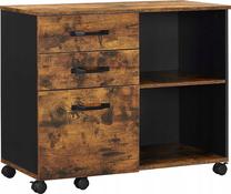 Komoda Vasagle, juoda sp./ruda sp., 66 cm x 80 cm x 40 cm