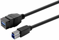Кабель Vivolink Pro Keystone PROKEYUSB3AFBM1B USB Type-A Female, USB Type B Male, 1 м, черный цв.