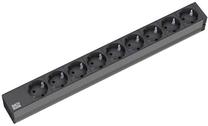 Buitinis ilgintuvas Bachmann 19" IT PDU Basic ALU, 1.5 mm², 2 m, 9 lizdų, juoda sp.