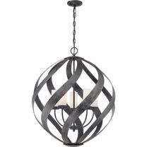 Lauko pakabinamas šviestuvas Quintiesse Blacksmith, 40W, E14, IP44, juoda sp., 66.4 cm x 85.5 - 333.7 cm