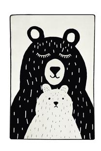 Paklājs Conceptum Hypnose Bears 876CHL1160, balta krās./melna krās., 160 cm x 100 cm