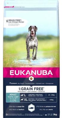 Sausas šunų maistas Eukanuba Grain Free Ocean Fish, žuvis, 3 kg