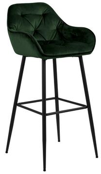 Baro kėdė Home4you Brooke AC90453 AC90453, juoda sp./tamsiai žalia sp., 55 cm x 52 cm x 103.5 cm