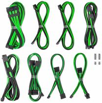 Vads Cablemod C-Series Pro ModMesh Sleeved 12V-2x6 12VHPWR Dual StealthSense Cable Kit, melna krās./zaļa krās.