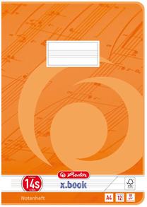 Burtnīca Herlitz X.Book, nošu, A4, 12 lapas, Oranža krās.