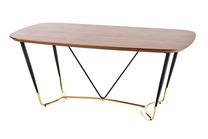 Stalas Manchester, aukso sp./juoda sp./riešuto sp., 180 cm x 90 cm x 76 cm