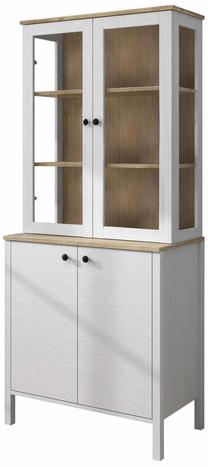 Vitrina Kalune Design FRN-20070, ruda sp./balta sp., 47 cm x 83 cm x 194 cm