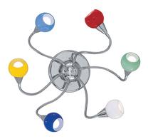 Lampa karināms Ideal Lux Tender PL6, E14, 6 x 40 W, krāsaina / hroma krās.