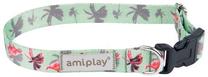 Ошейник для собак Amiplay Be Happy, зеленый цв./розовый цв., 200 - 350 мм x 15 мм, 20-35