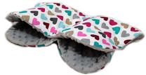 Pirštinės, tvirtinamos prie vežimėlio rankenos Babylove Minky Hearts, įvairių spalvų