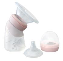 Komplekts Marcus & Marcus Silicone Angled Feeding Bottle & Breast Pump, 120 ml, 0 mēn., rozā krās.