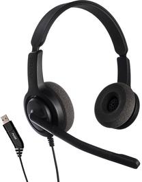 Vadu austiņas Axtel Voice USB28 HD Duo NC, melna krās.