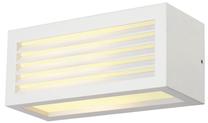 Āra sienas lampa SLV Box L, 9W, E27, IP54, balta krās., 25 cm x 11 cm