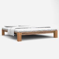 Lova dvigulė VLX Solid Oak Wood 247268, 160 x 200 cm, ruda sp., be čiužinio