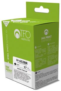 Tintes printera kasetne TFO H-652BR (F6V25AE) Remanufactured, melna krās., 17 ml