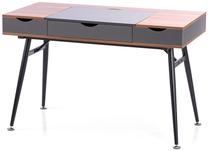 Rakstāmgalds ar atvilktnēm Homede Faryn, 120 cm x 60 cm, 76 cm, pelēka krās./valriekstu krās.
