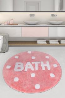 Vonios grindų kilimėlis Foutastic Bath 359CHL4302, balta sp./rožinė sp., 90 cm x 90 cm, Ø 90 cm