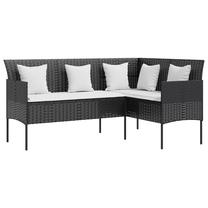 Lauko sofa VLX L-Shaped, juoda sp., 113 cm x 161.5 cm x 80 cm