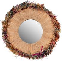 Spogulis Amadeus Rond Frou Frou, stiprināms/līmējams, 55 cm x 55 cm, bēša krās.