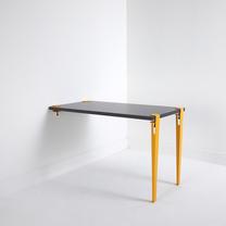 Stalas Kalune Design Alfeios, antracito sp./geltona sp., 60 cm x 120 cm x 75 cm