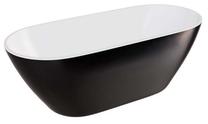 Vonia, laisvai pastatoma Besco Moya Black&White, 160 cm x 70 cm x 57 cm, ovalas, aukso sp./balta sp.