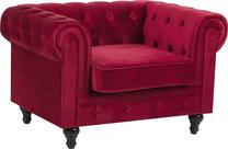 Krėslas Beliani Chesterfield, raudona sp., 75 cm x 110 cm x 70 cm