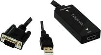 Adapteris Logilink VGA With Audio to HDMI Converter HDMI female, VGA male, juoda sp.
