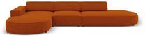 Kampinė sofa Micadoni Home Jodie Rounded Open 4 Seats, oranžinė sp., kairinė, 342 x 166 cm x 70 cm